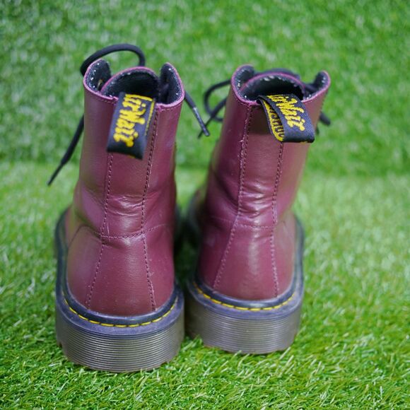 Dr. Martens Luana Combat Boots - Cherry Red Leather - Women's Size 7 - Picture 3 of 7